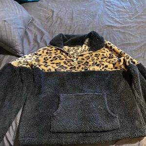 Cheetah fleece pullover